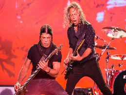 Kirk and Robert playing their guitars