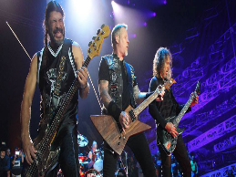 James, Kirk and Robert playing their guitars